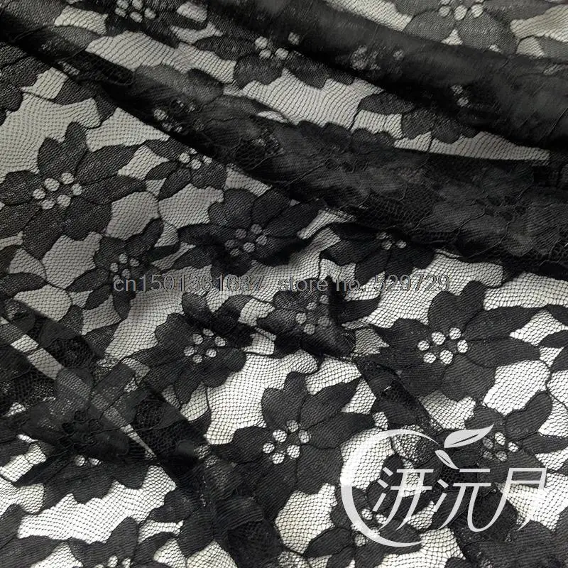 Black plum embroidered lace fabric stretch dresses with skin-friendly soft special Free shipping | Дом и сад