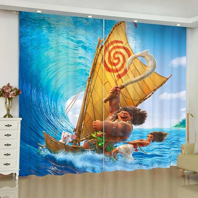 Moana анимационные шторы для окна Marvel Moana, Бэтмен, жалюзи, готовые занавески, Затемненные занавески, занавески для гостиной, жалюзи - Цвет: 6