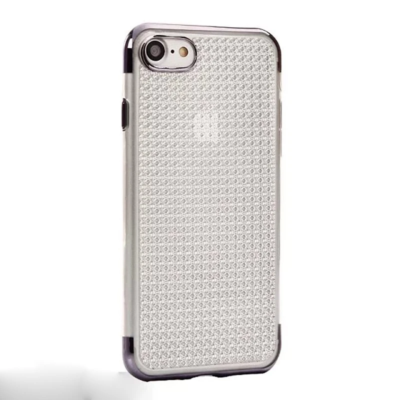 Мягкие TPU Аргументы За Телефона iPhone 7 Plus Гальванических Крышка мода Ромба Задняя