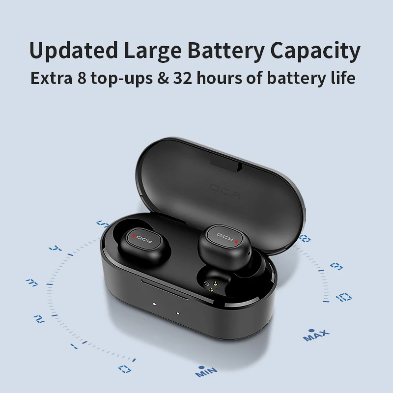 QCY QS2 TWS Mini Bluetooth V5.0 наушники истинные беспроводные 3D стереозвук двойной микрофон