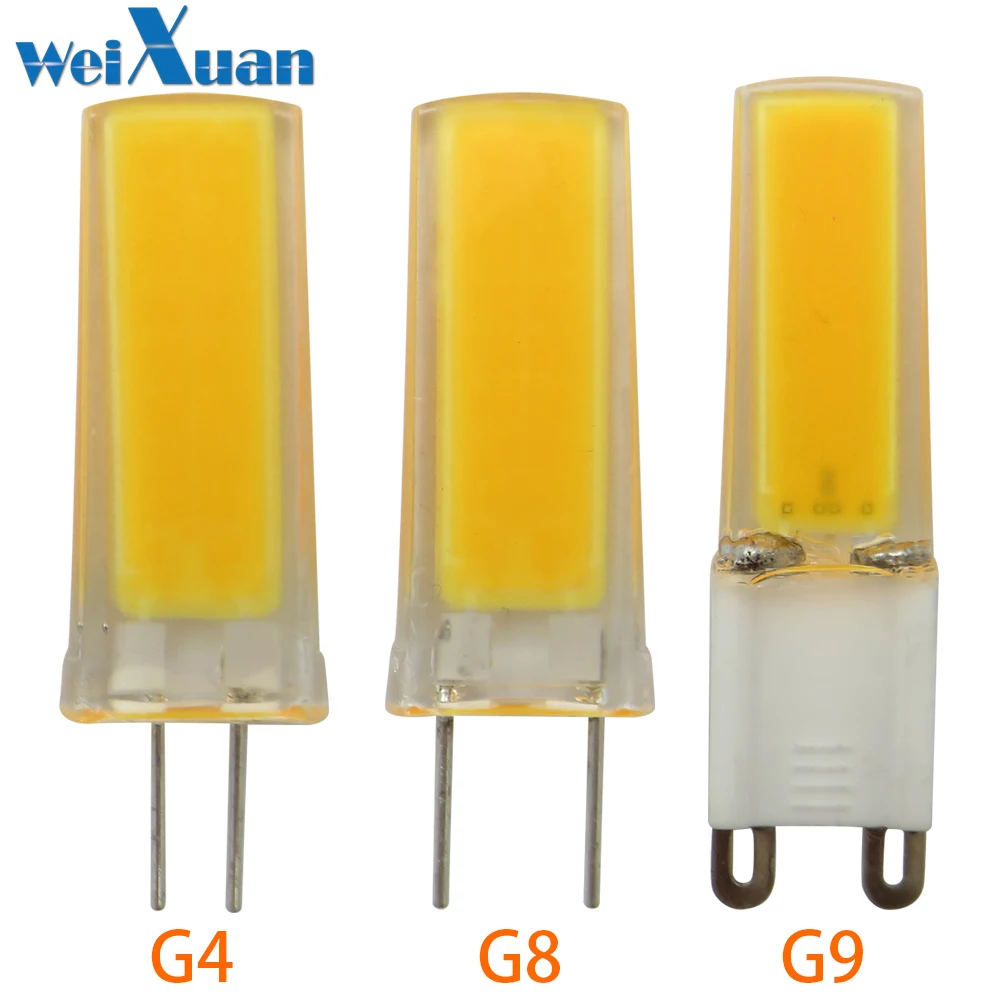 G4/G8/G9 светодиодный светильник 0930 COB чип Epistar 110 В/220 В 3 Вт Замена 30 Вт галогенная лампа теплый белый для люстры светильник 1 шт