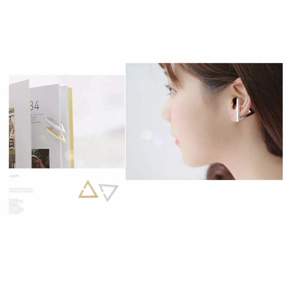 EK632, модные, новые, Bijoux Brincos, геометрические, треугольные, клипсы для ушей, серьги-манжеты для женщин, ювелирные изделия, подарки Orecchini Pendientes