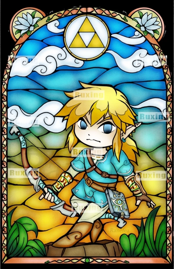 5 Алмазная вышивка Ruxing 5D, мультяшная легенда zelda, алмазная живопись, вышивка крестиком, стразы, украшение для дома, сделай сам, Алмазная мозаика - Цвет: 5