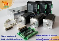wantai promotion nema 23 stepper motor 425oz in 3axis cnc driver with 4 2a peak current 128 microstep mill control