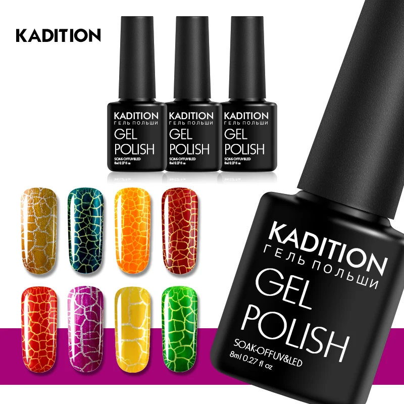 Kadition 8 мл Lucky Цвета треск гель лак для ногтей профессиональный полу постоянный