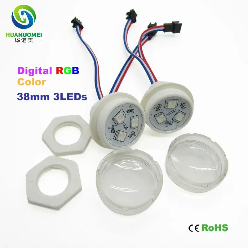 Smd5050 умный rgb 12 В полноцветный Адресный Водонепроницаемый 38 мм 3 светодиоды