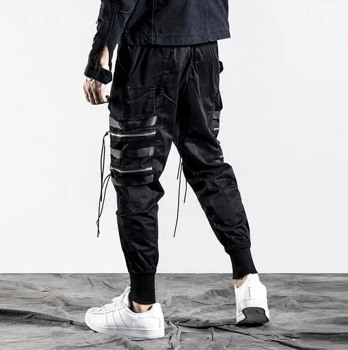 Мужские брюки на молнии черные уличные шаровары осень 219|men pants harem|harem menfashion men |