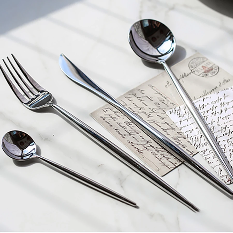 Столовая ложка столовые приборы Нержавеющая сталь ложки Ножи s кухонные вилки
