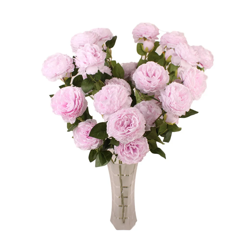 66 см длинные европейские Искусственные цветы 3 головки дома пионы из шелка