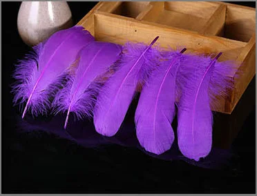 dark purple Натуральный мятный зеленый Гусь Nagoire перья для рукоделия 5-7 дюймов/13-18 см аксессуары для ювелирных изделий Свадебные украшения - Цвет: dark purple