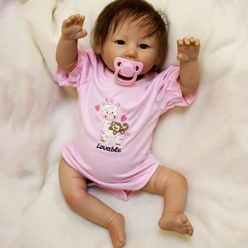 50 см Reborn Dolls силикон хлопок тело ребенок живой имитация девочка реалистичные