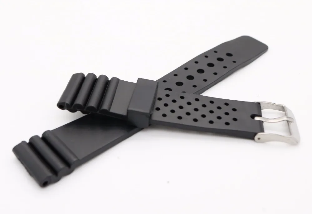 20 мм (18 Пряжка) мужские и женские черные силиконовые резиновые прямые наручные