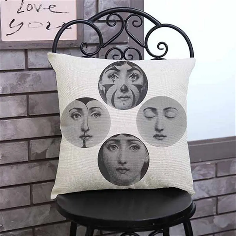 R Cover Ретро rosenthal Piero fornasetti Европейский декоративный чехол на диванную подушку Чехол на подушку для офисного стула винтажная наволочка для домашнего декора e699 - Цвет: R Cover