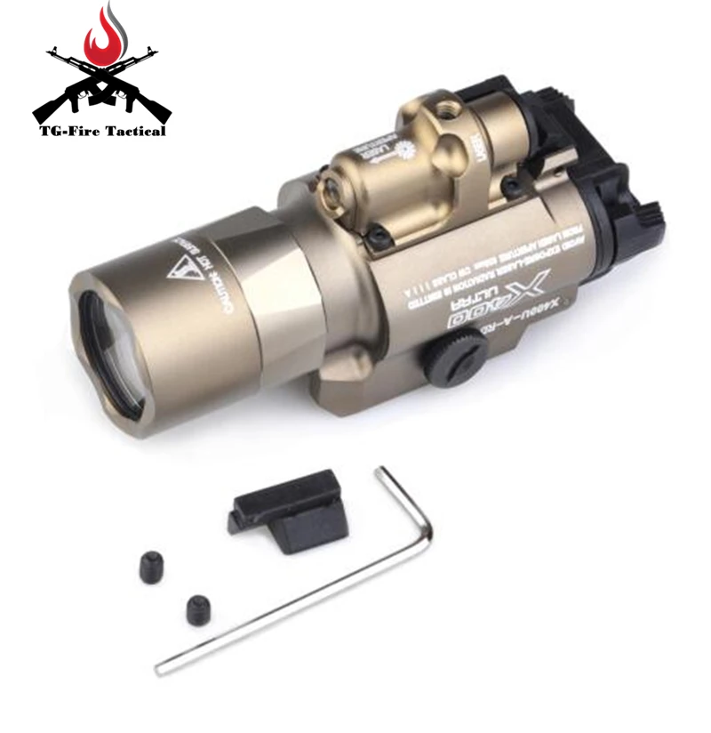 Ультравспышка Element Airsoft Surefir X400 красный лазер 20 мм крепление на планку Пикатинни 450