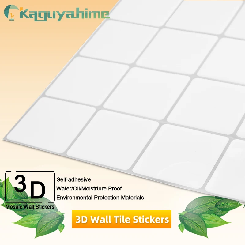 Kaguyahime 3D стикер на стену s 10 шт. самоклеющиеся мозаичные плитки DIY водонепроницаемые обои декор для гостиной стикер для кухни
