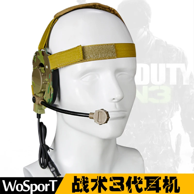 WoSporT HD04 тактическая шумоподавляющая гарнитура III с микрофоном для страйкбола