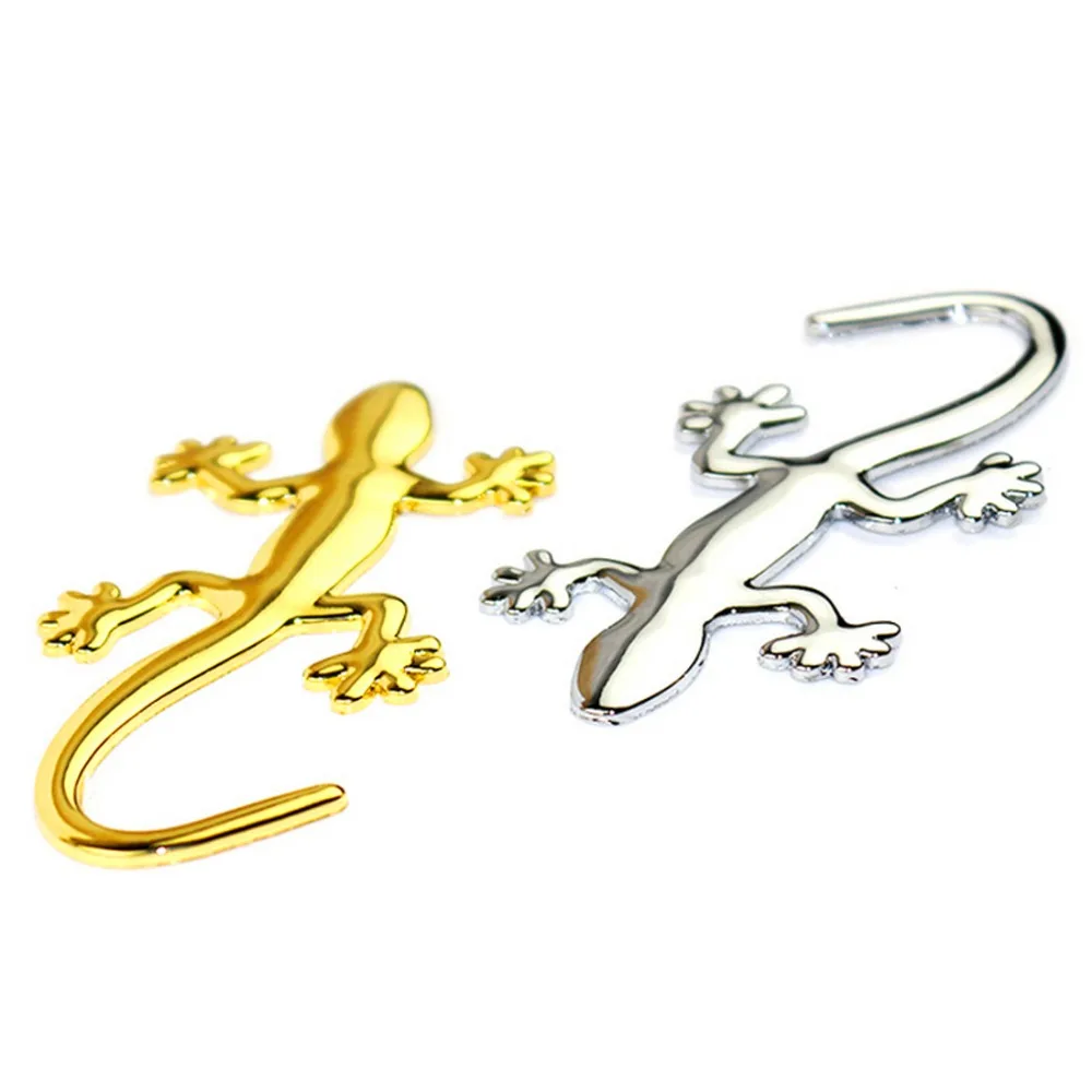1Pcs 3D Silver Lizard Gecko Badge Emblem Sticker Car Decal Personality motor car modification For All | Автомобили и мотоциклы
