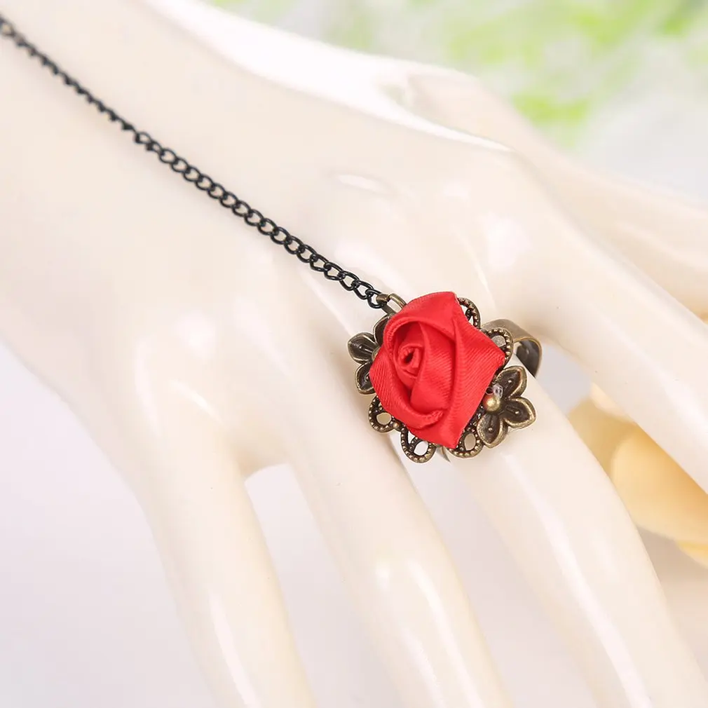Lace Female Bracelet with Ring Red Diamond Halloween Vampire Accessories Suitable for all kinds of wear | Украшения и аксессуары