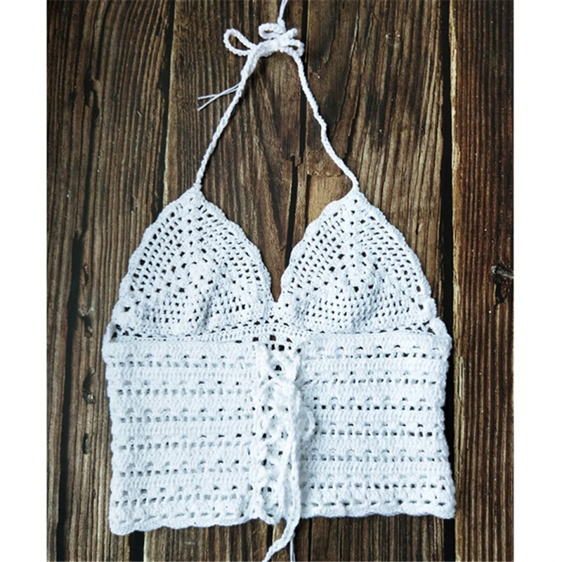 

Sexy Women Beach Wear Summer Tops Swim Cover Up Salidas De Playa Para Mujer 2019 Swimsuit Cover Up Hollow Out Halter Beach Tops