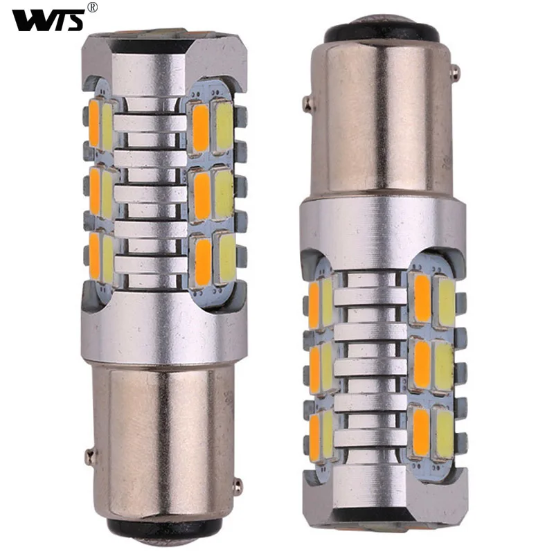 WTS 2 шт. Автомобильные стоп сигналы 1157 BAY15D P21W T20 22smd 5730 белый и желтый