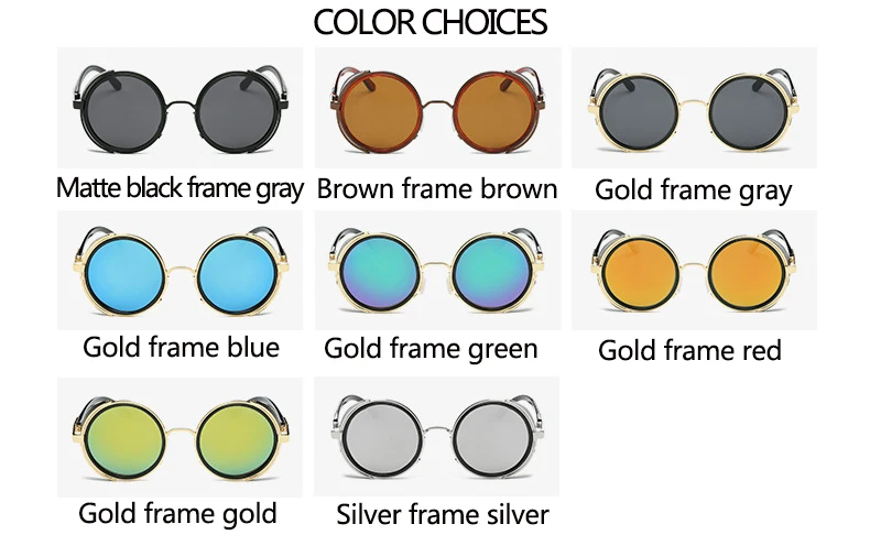 

OHMIDA Vintage Goggle Sunglasses Women Hot Sale Sun Glasses For Man Luxury Brand Metal Sunglasses Female UV400 Mirrored Lens