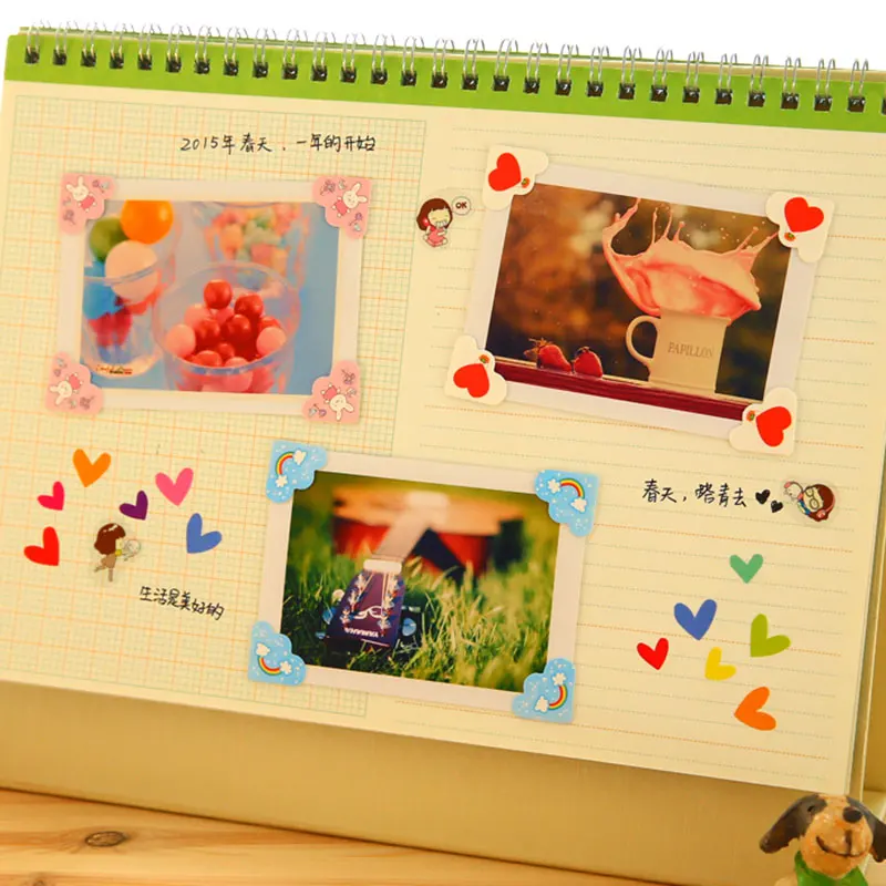 1 страница (24 шт.) Фотоальбом скрапбук мультяшный угол наклейки DIY ручной работы