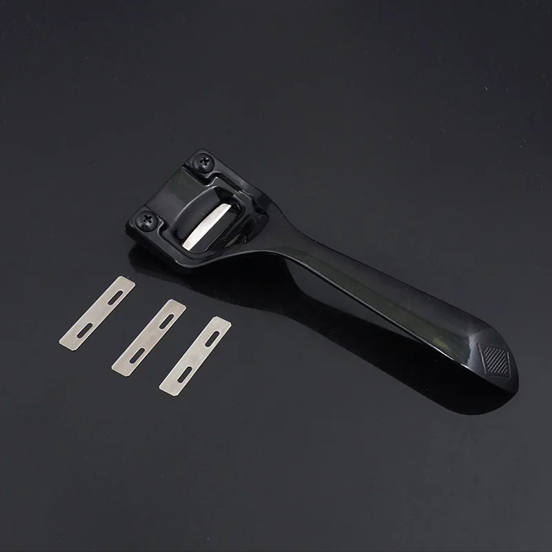 Black Thinning knife Кожа сшивающий инструмент ручной набор для шитья с зубец Дырокол края штамповки Creaser grover Awl шитье DIY кожевенное ремесло набор инструментов - Цвет: Black Thinning knife