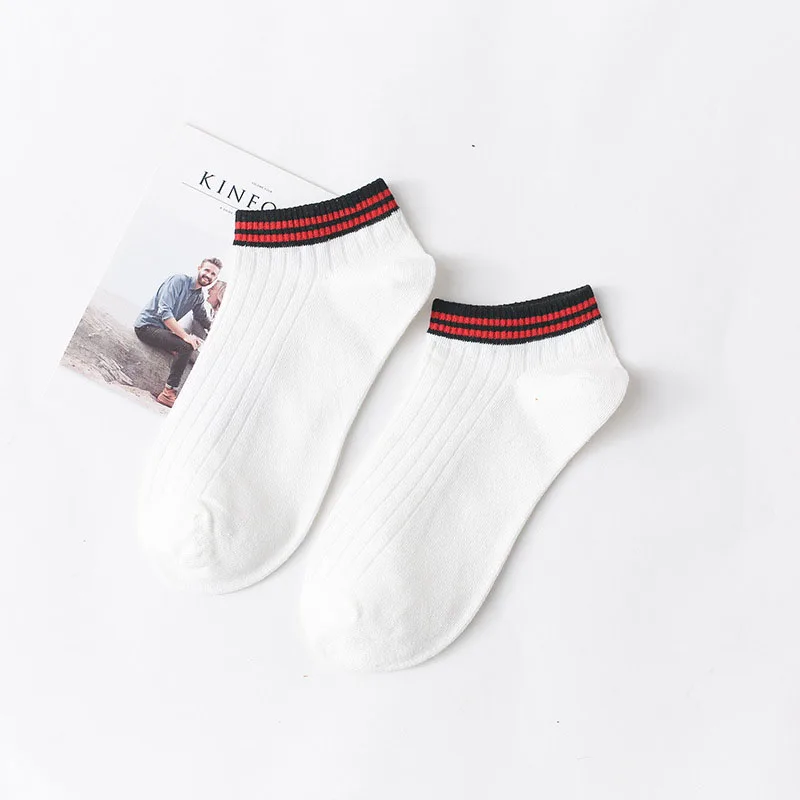 White Socks 6 пар/лот, женские носки для девочек, студенческие женские удобные полосатые летние спортивные хлопковые носки, тапочки короткие женские носки до лодыжки - Цвет: White Socks