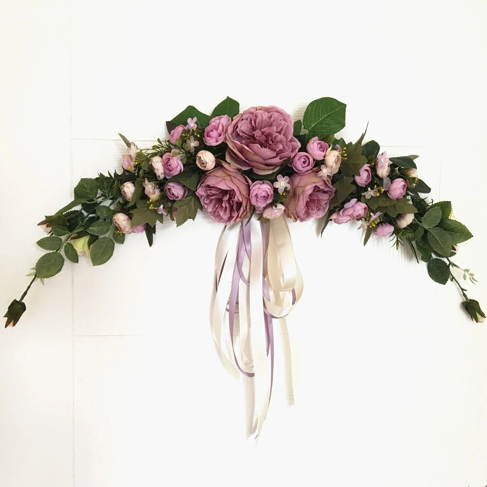 Европейский стиль имитация цветов розы дверь венок и швабра зеркальное