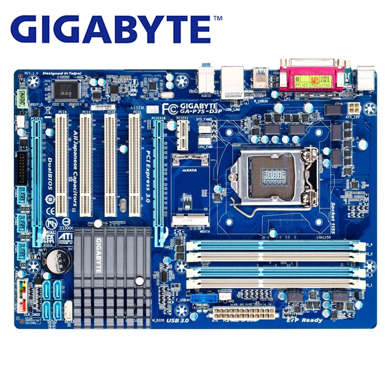 

LGA 1155 DDR3 For Intel B75 Gigabyte GA-P75-D3P Original Motherboard USB3.0 SATA3 P75 D3 32GB 22nm Main board P75 D3P P75-D3P