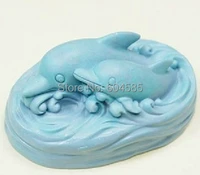 two dolphins play in the water craft art silicone soap mold craft molds diy handmade soap molds fm 356