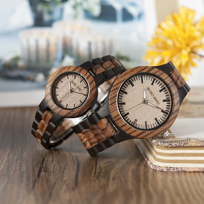 BOBO BIRD Wood часы мужские и женские кварцевые наручные Зебра дерево ремесло Топ бренд