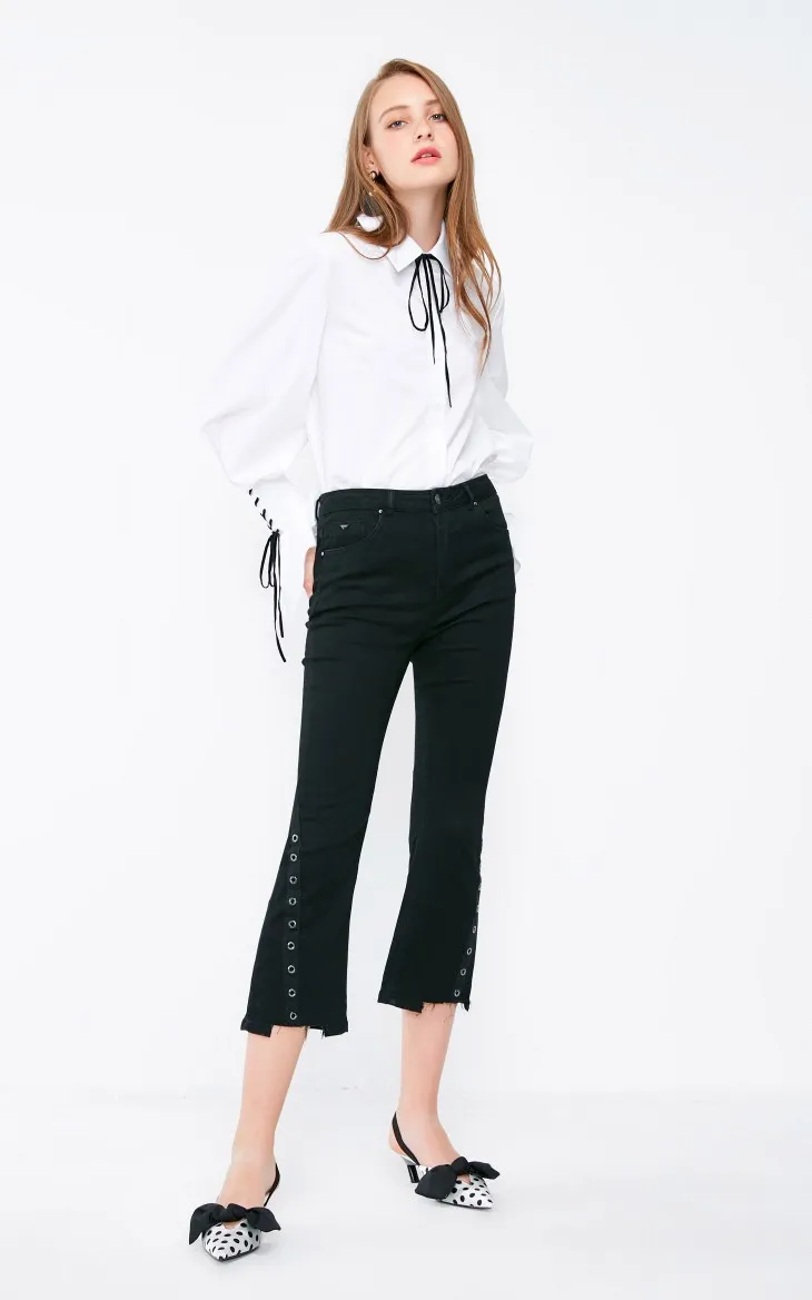 Vero Moda джинсы капри со вставкой из кружева со средней талией джинсовые брюки женские | 31836I502