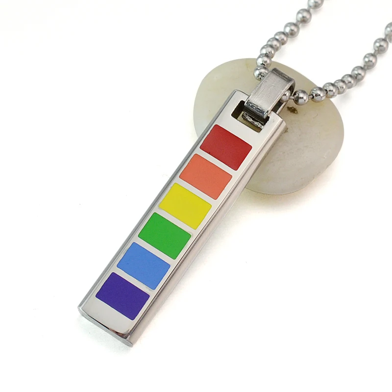 Радуга из нержавеющей стали гей и лесбиянок ЛГБТ подвеска гордость ожерелье для