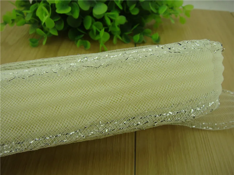 

2.75"(7Cm) with 2 Silver Trimming Shrink Crinoline Horsehair Wedding Braids Hair Accessories 100Yard/Lot 25Yard/Color 4Color/Lot