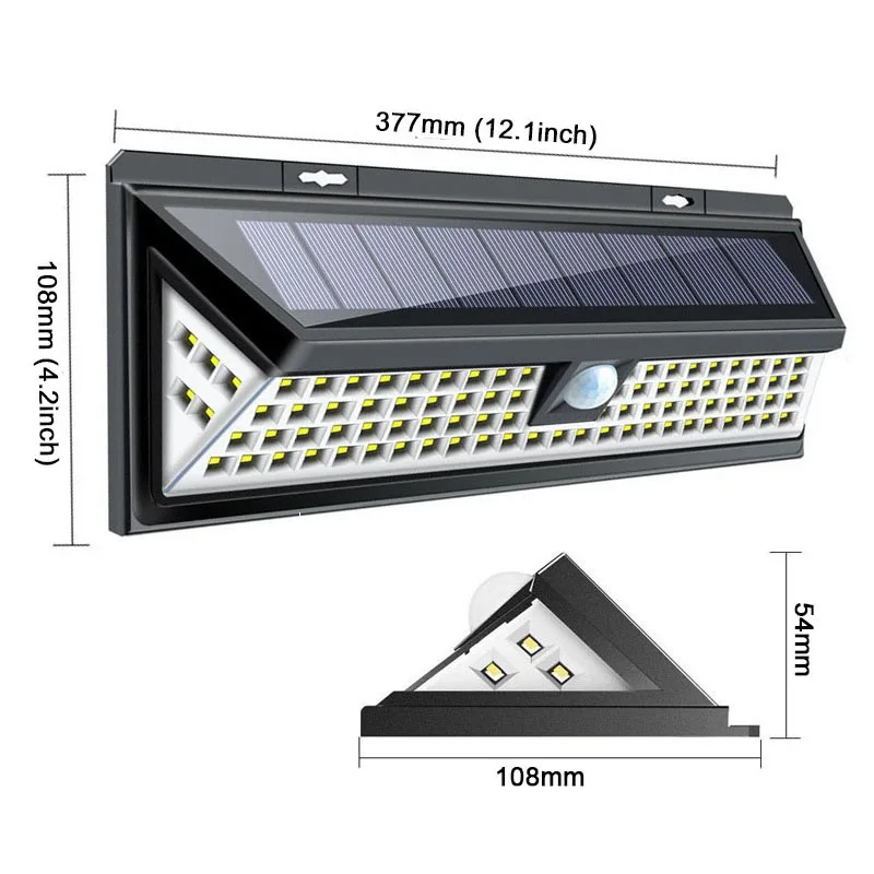 118 LED водонепроницаемый Солнечный датчик движения настенный светильник уличный