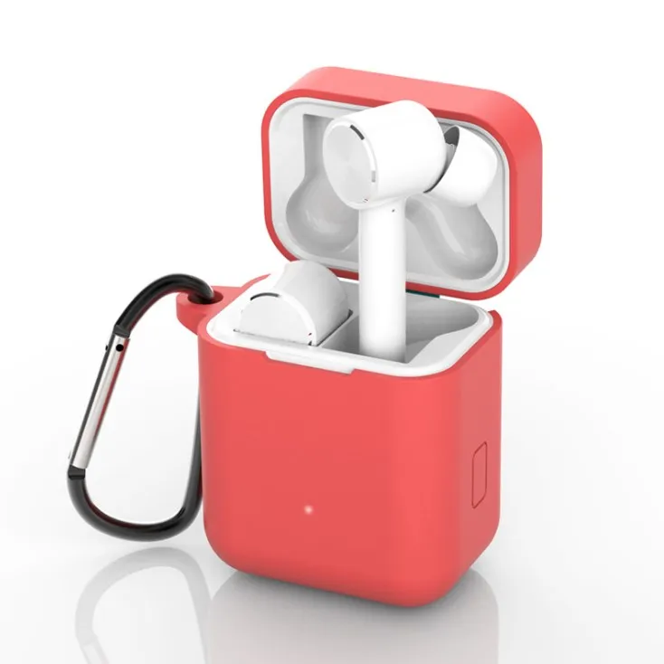 Red set 2 Силиконовый чехол для Xiaomi airdots Pro true беспроводные Bluetooth наушники противоударные сумки для Xiaomi airdots чехол - Цвет: Red set 2