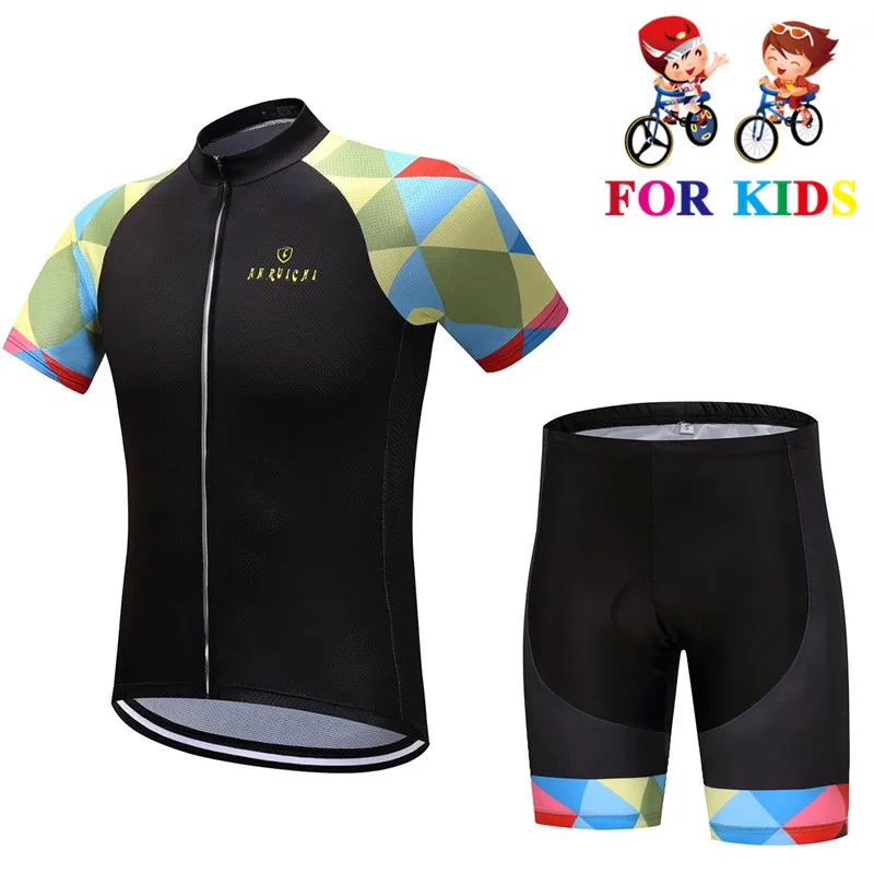 Новая детская велосипедная Одежда для мальчиков и девочек комплекты из Джерси с