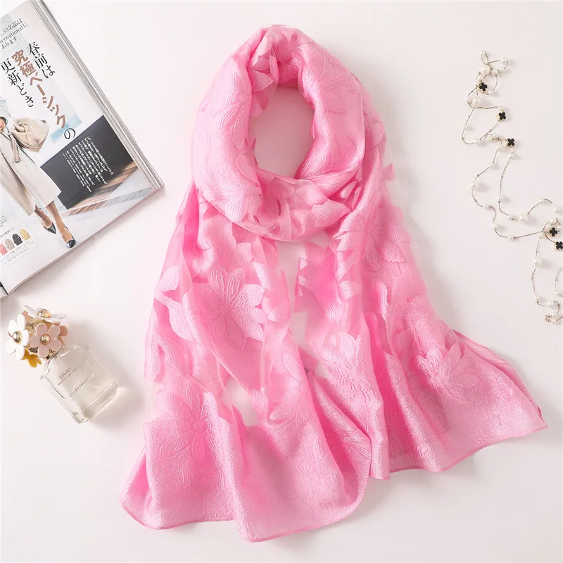 Роскошный бренд новинка 2019 модный летний шелковый шарф для женщин Длинный цветок