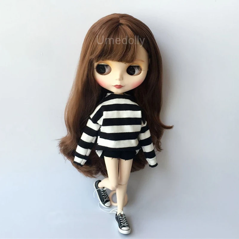 1 шт. Модная Одежда для кукол Blyth футболка в полоску + шорты Барби курн Azone Licca 1/6