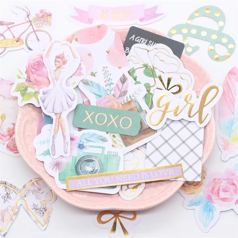 KSCRAFT 25 шт. красивая девушка бумага Diecut или Vellum для скрапбукинга счастливый