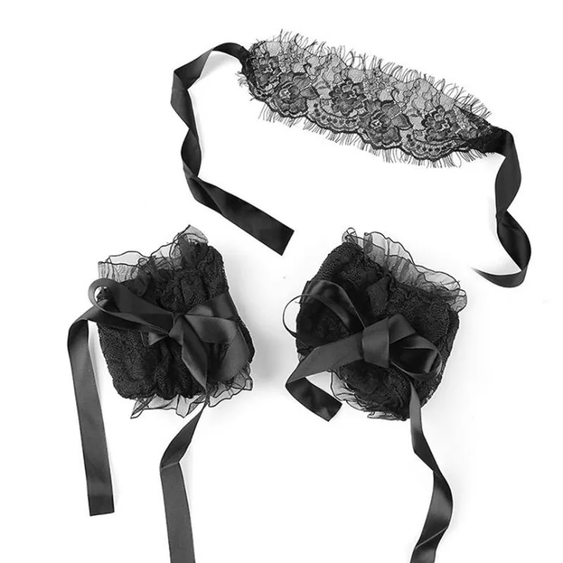 Exotic Apparel Sexy Lingerie Women Lace Eye Mask And Handcuffs Erotic Bandage Cosplay Sex Toys Products For Couple Adult |