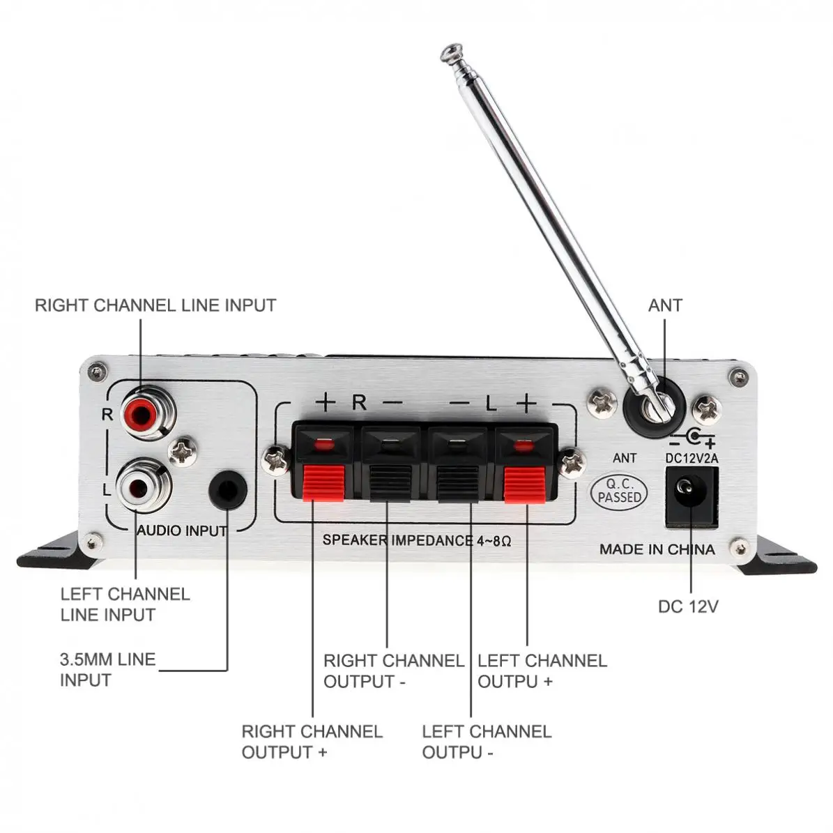 Автомобильный мини Hi Fi стерео аудио усилитель Bluetooth 12 В автоаудио FM MP3 Palyer с