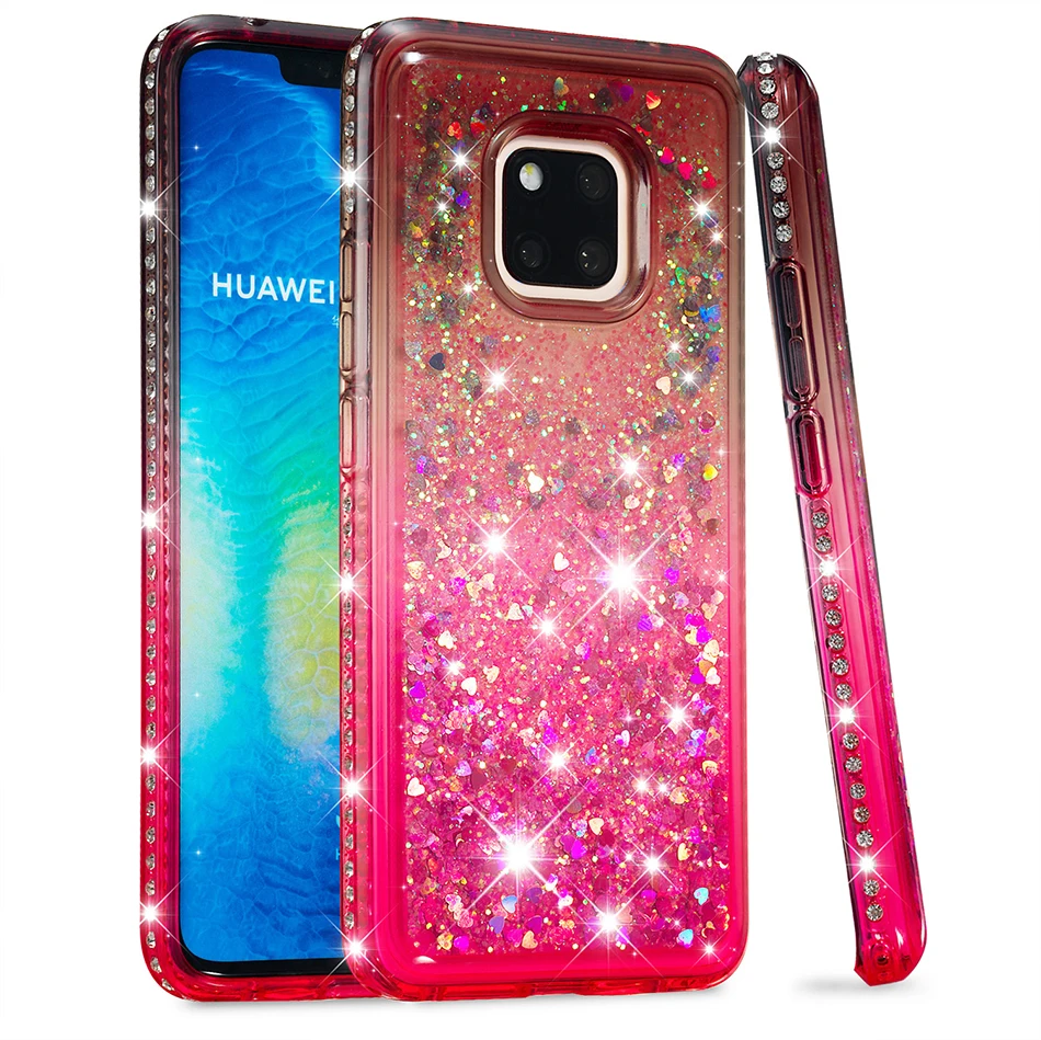 Y6 2018 Алмазный блестящий чехол для телефона Huawei P20 Lite Nova 3e градиент жидкий зыбучий