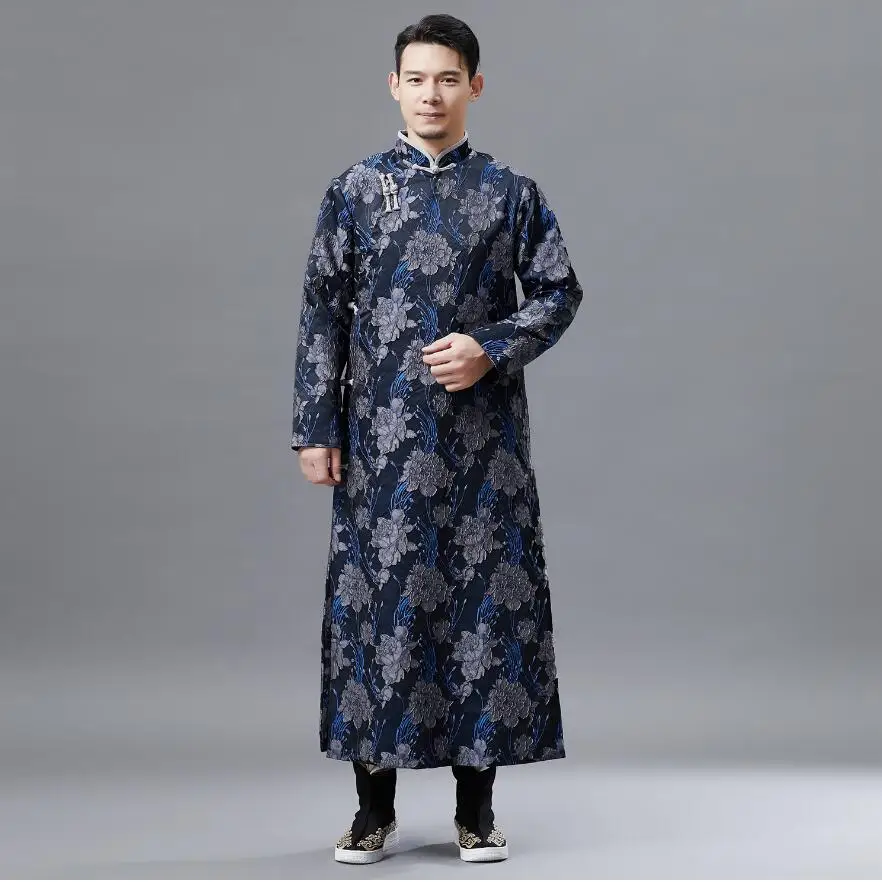 Hanfu мужское винтажное платье Qipao с воротником стойкой vestido для мужчин китайский