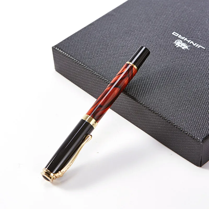 Color as shown Jinhao500 черные золотые перьевые ручки с резьбой Высокое качество перо 1,0 мм чернила офисная деловая ручка подарок перо ручка индивидуальное оформление от 10 штук - Цвет: Color as shown