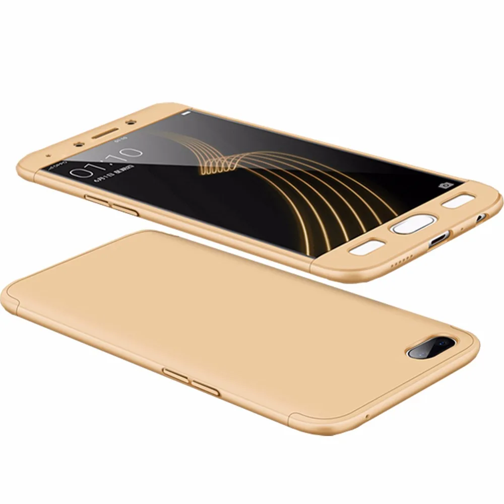 360 Full Protection Shockproof Case For OPPO A77 Hard Matte Back Cover Fundas with soft clear case gift |