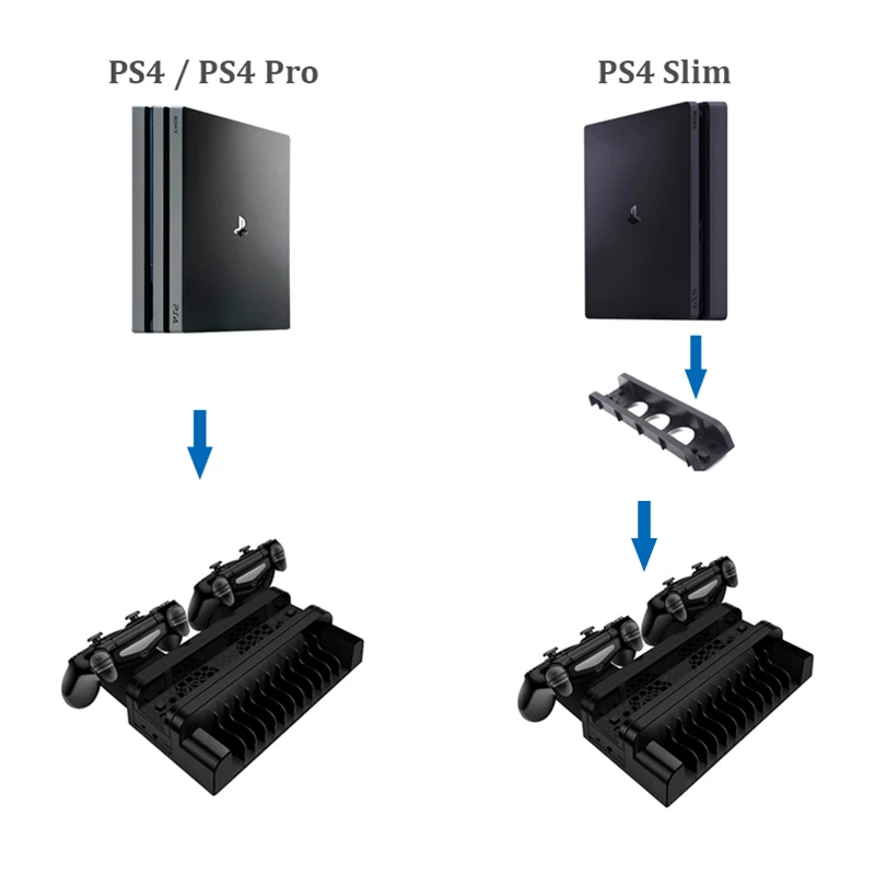 Охлаждающая подставка для PS4/PS4 Slim/PS4 PRO с 12 играми двойной контроллер зарядная док