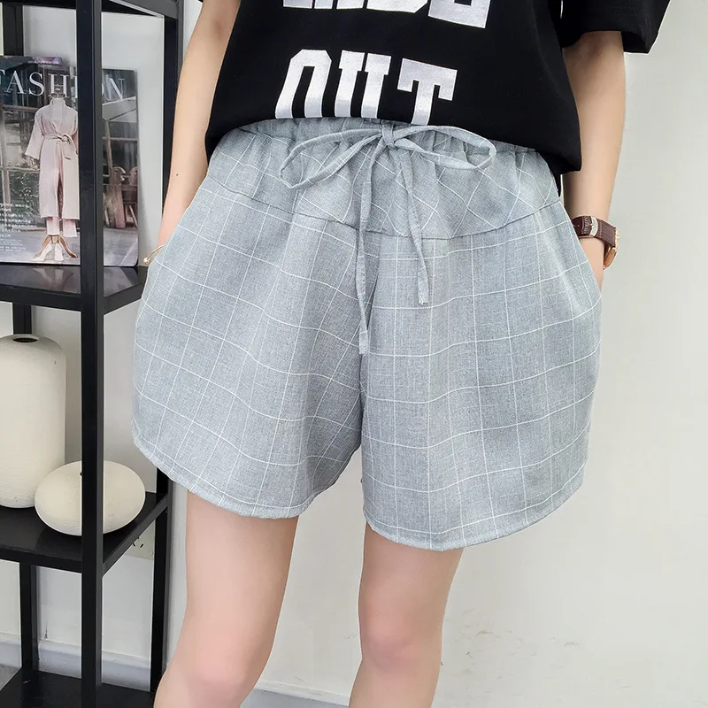 Для женщин летние свободные пляжные хлопковые и льняные шорты новинка 2017 года