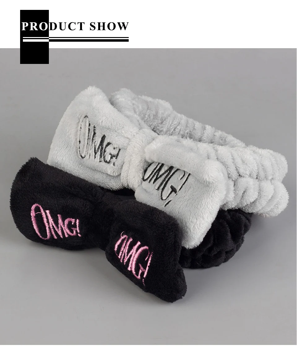 Женский макияж из кораллового флиса OMG повязка на голову мытье лица Мягкий держатель для волос эластичный Топ узел повязки для волос девушка аксессуары для волос
